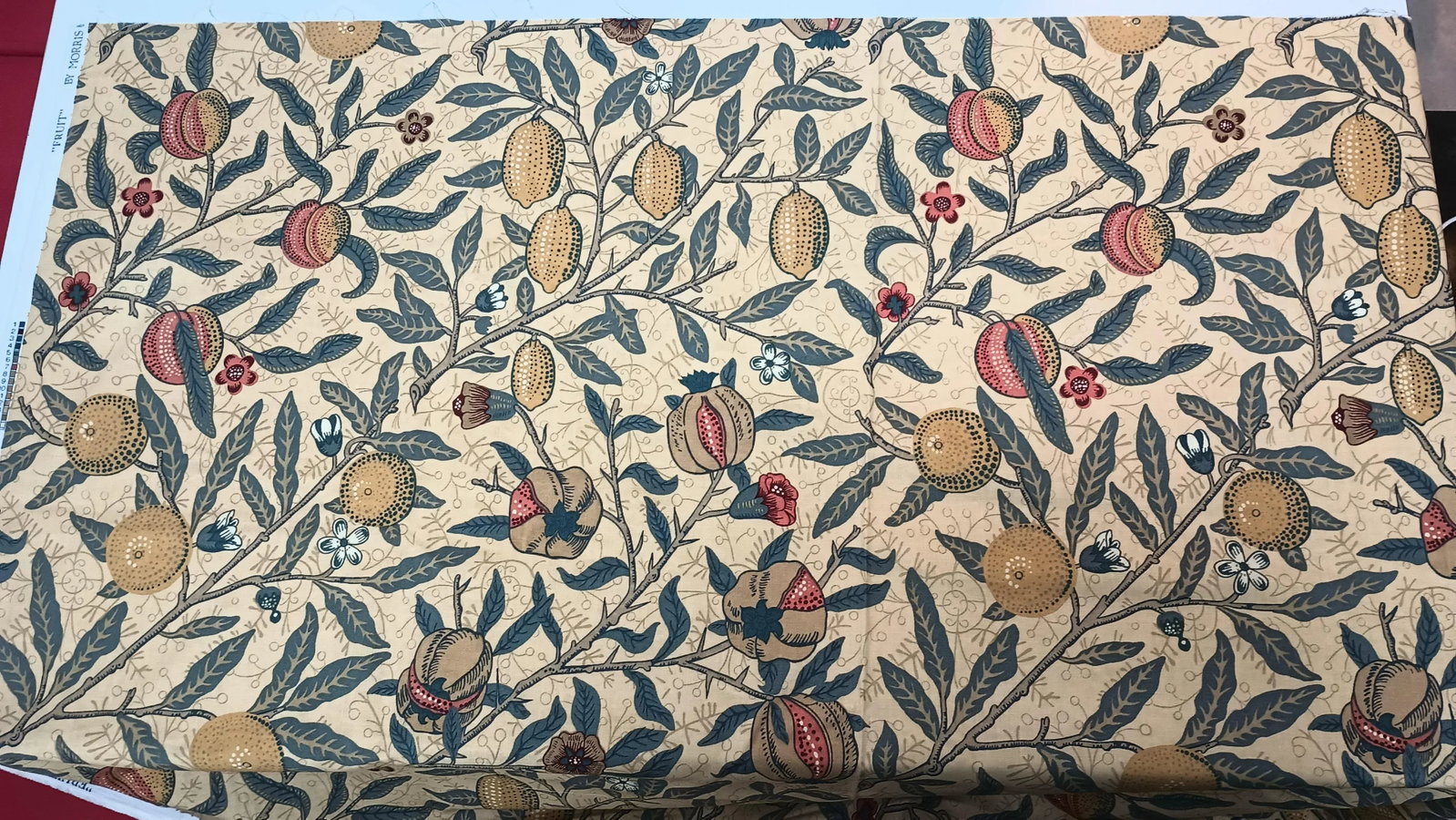 Morris and Co. "Fruit" Sanderson and Sons Vintage Cotton Fabric 3.75 Yard Piece - 3