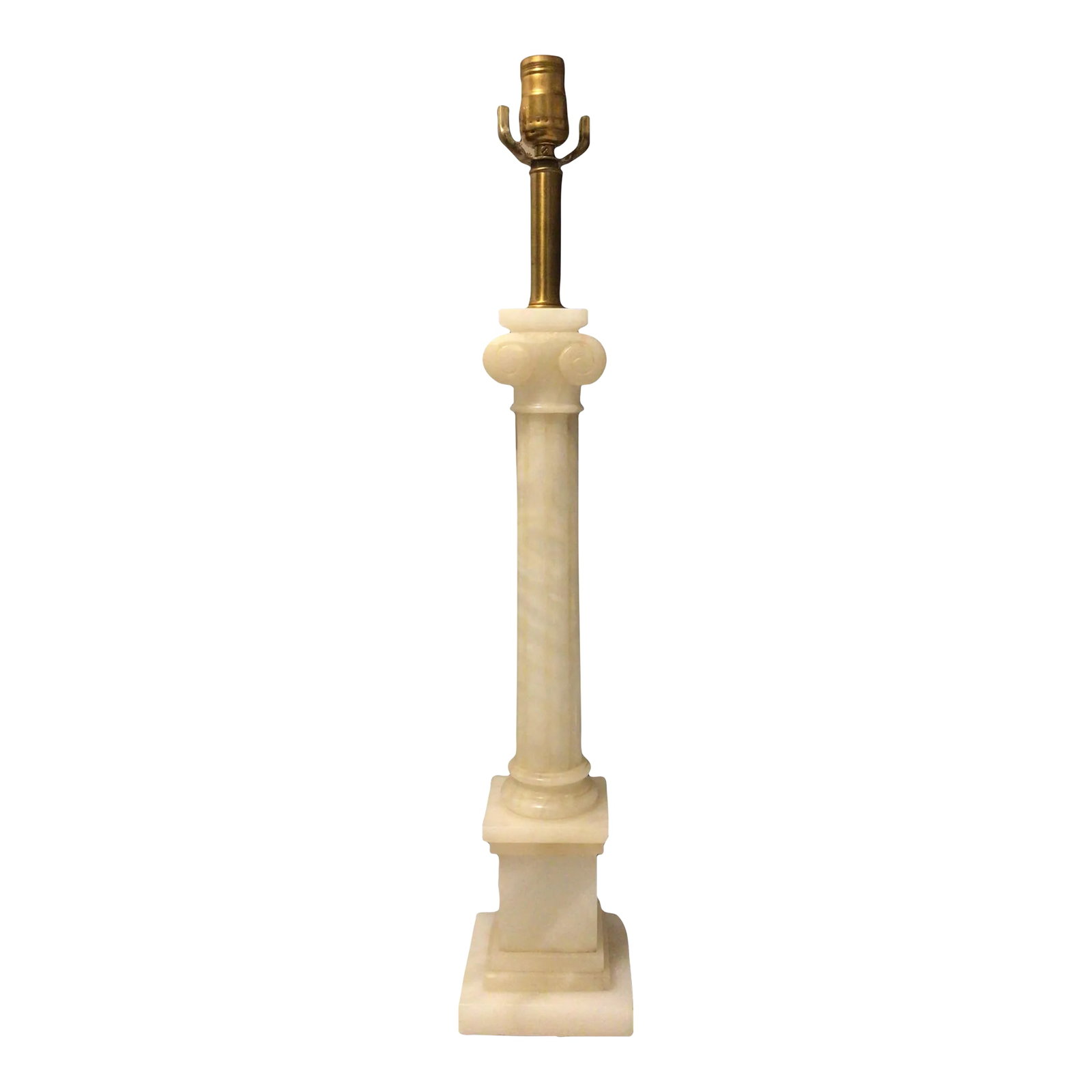 Mid-Century Signed Marbro Italian Alabaster Ionic Column Lamp