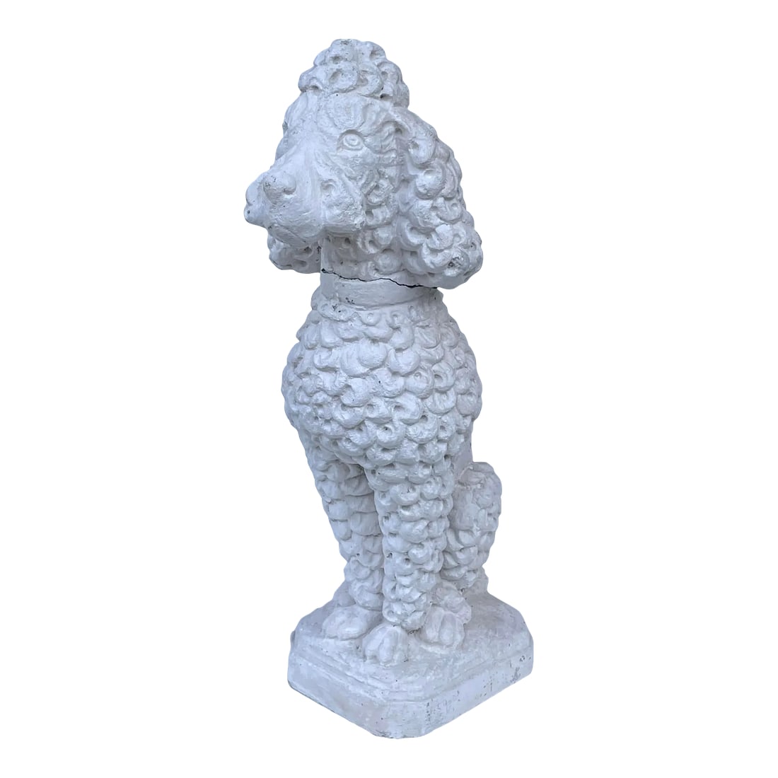 White Standard Poodle Dog Statue Garden Ornament Mid 20th Century