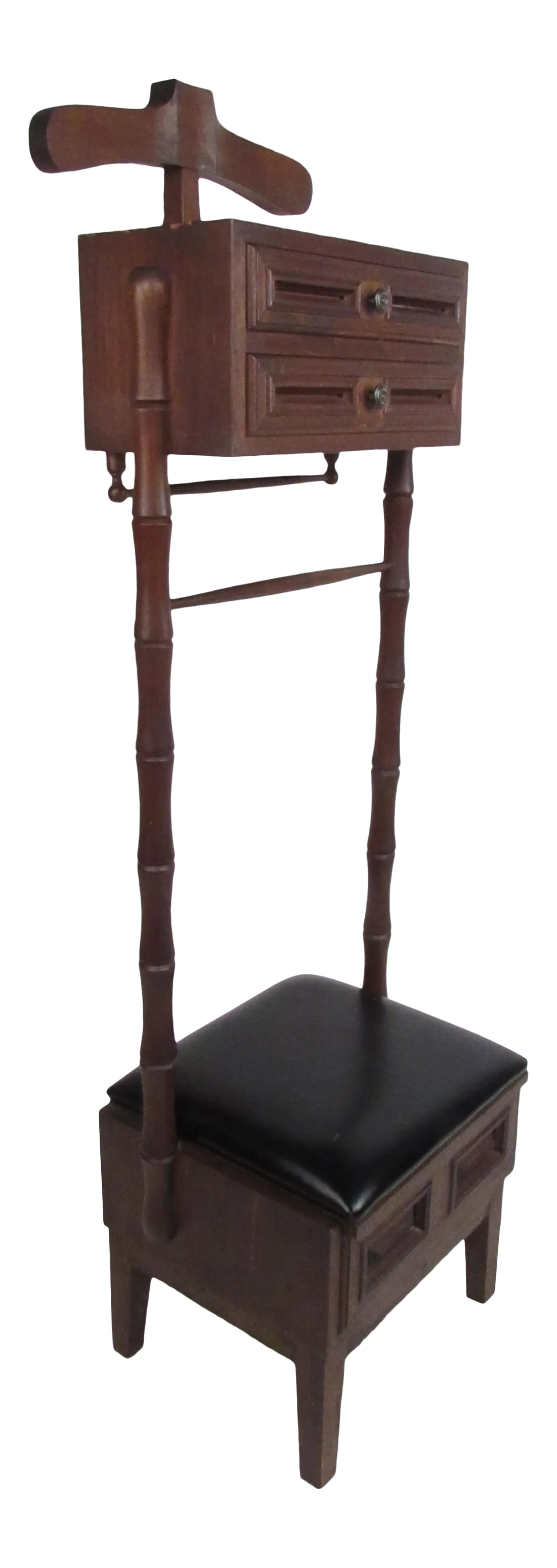 Vintage Walnut and Vinyl Valet Chair (1 of 13)