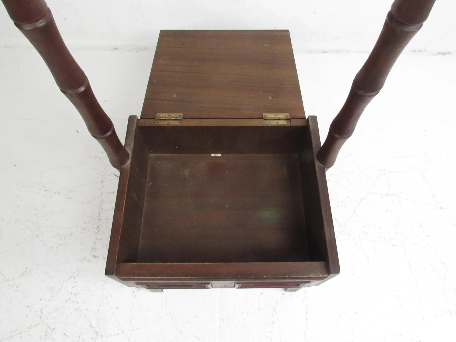 Vintage Walnut and Vinyl Valet Chair - 5