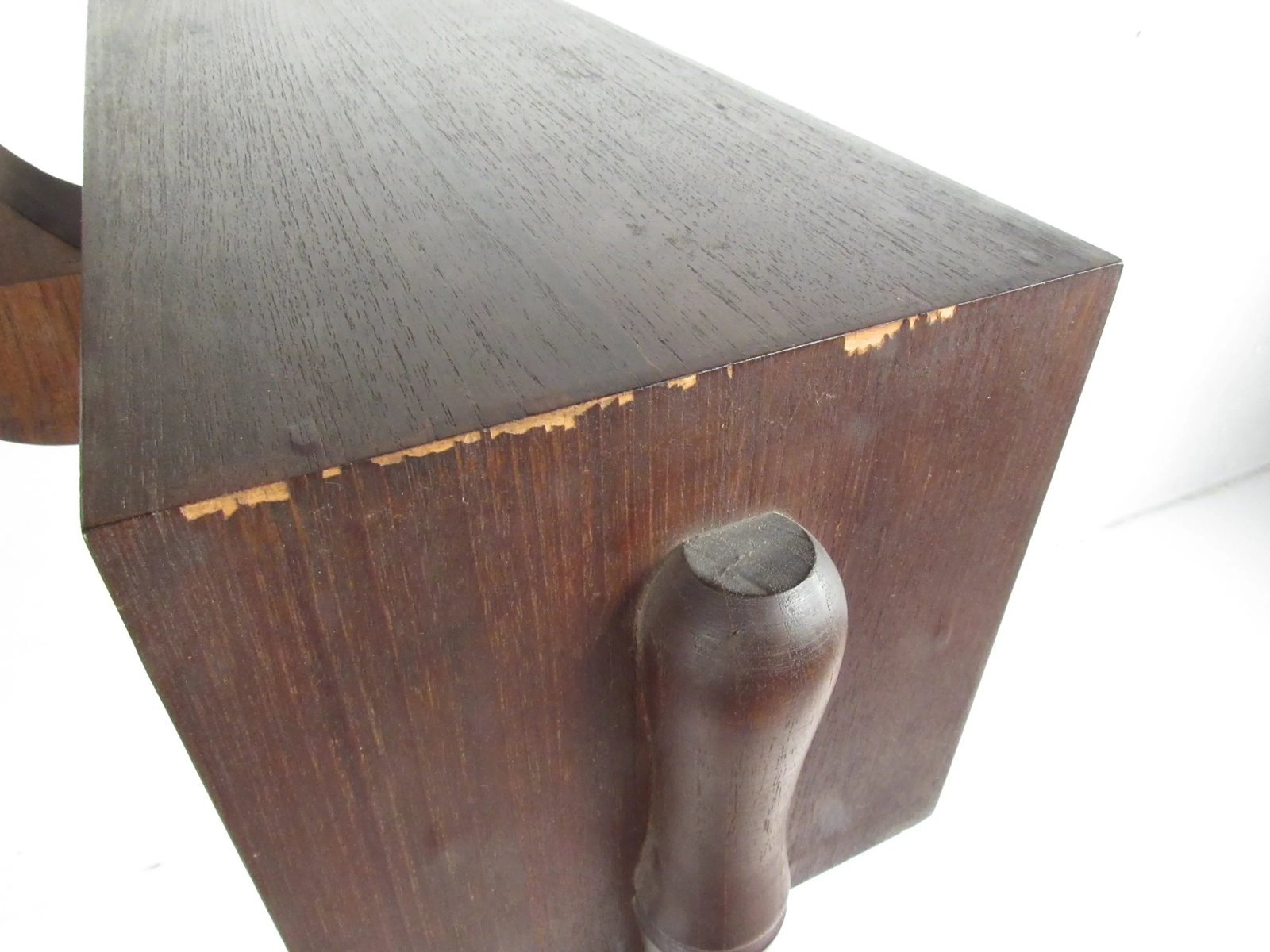 Vintage Walnut and Vinyl Valet Chair - 7