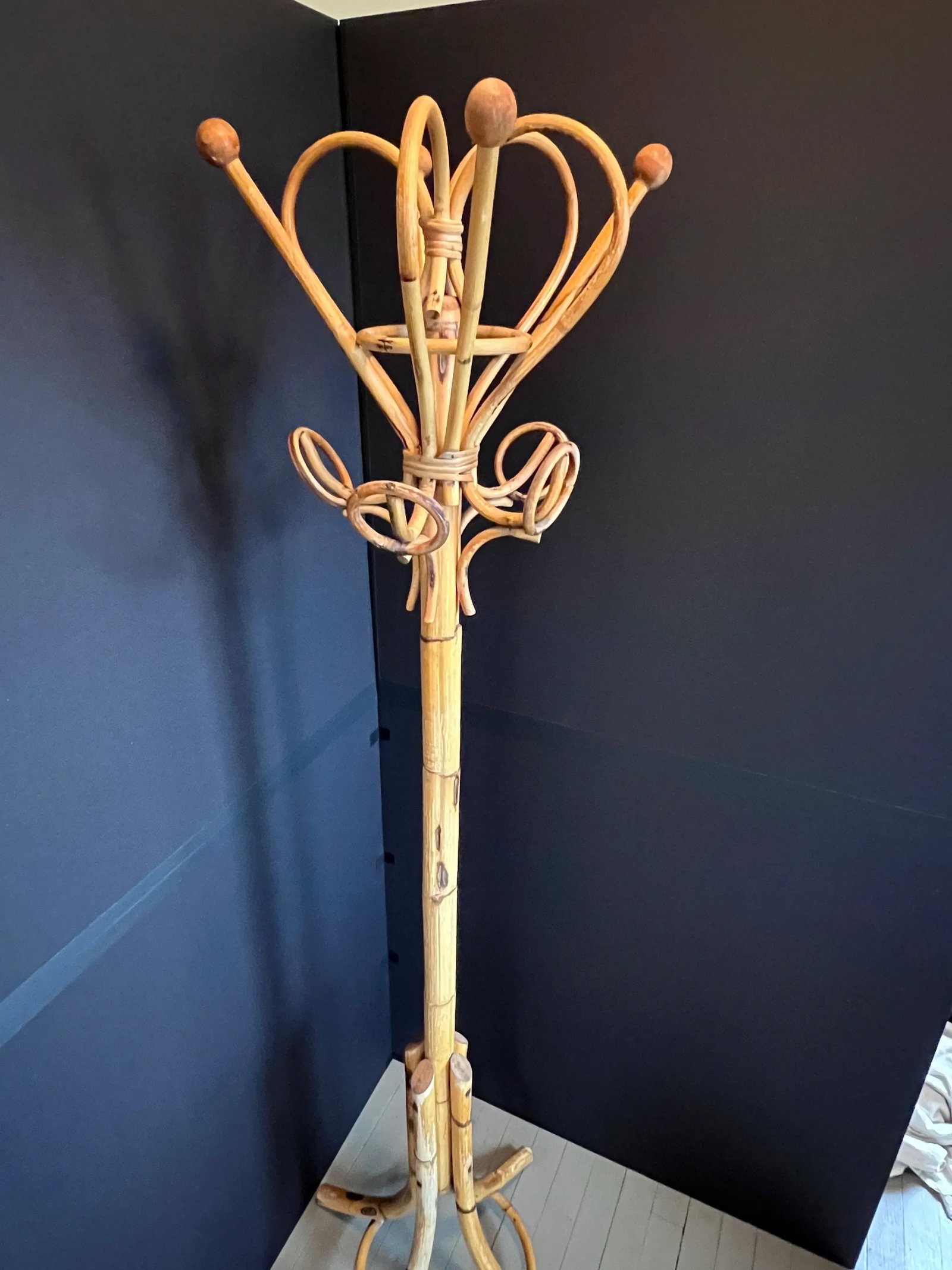 Vintage Italian Bentwood Bamboo Coat Rack - 2