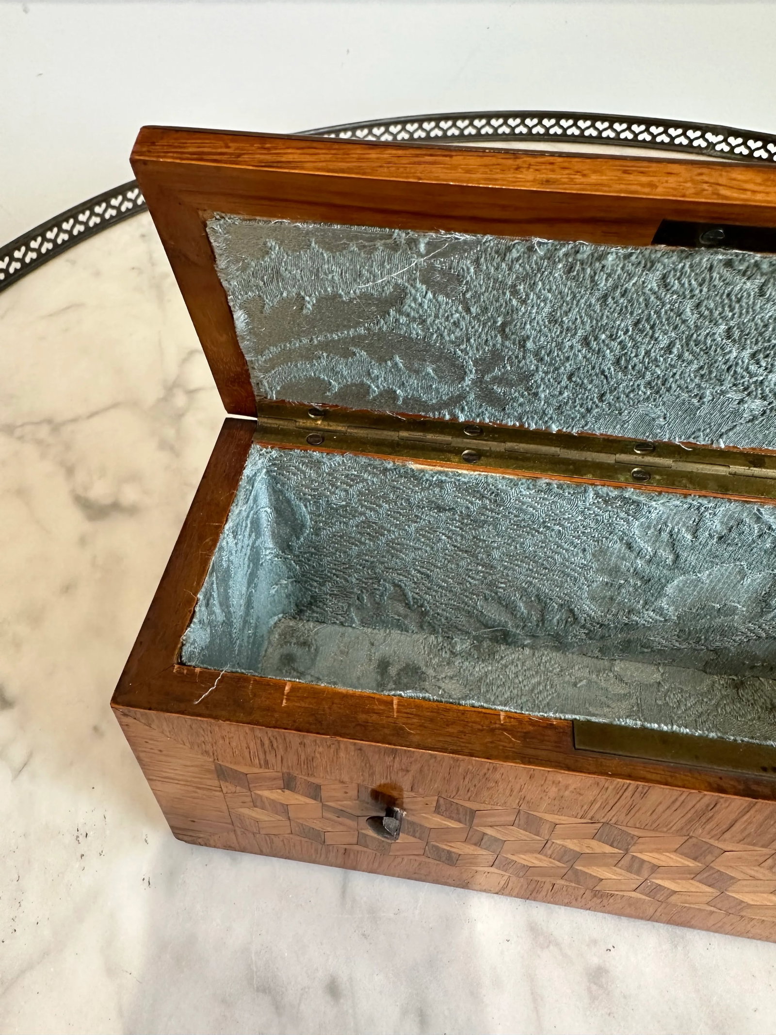 Trompe l'Oeil Marquetry Lidded Box - 6