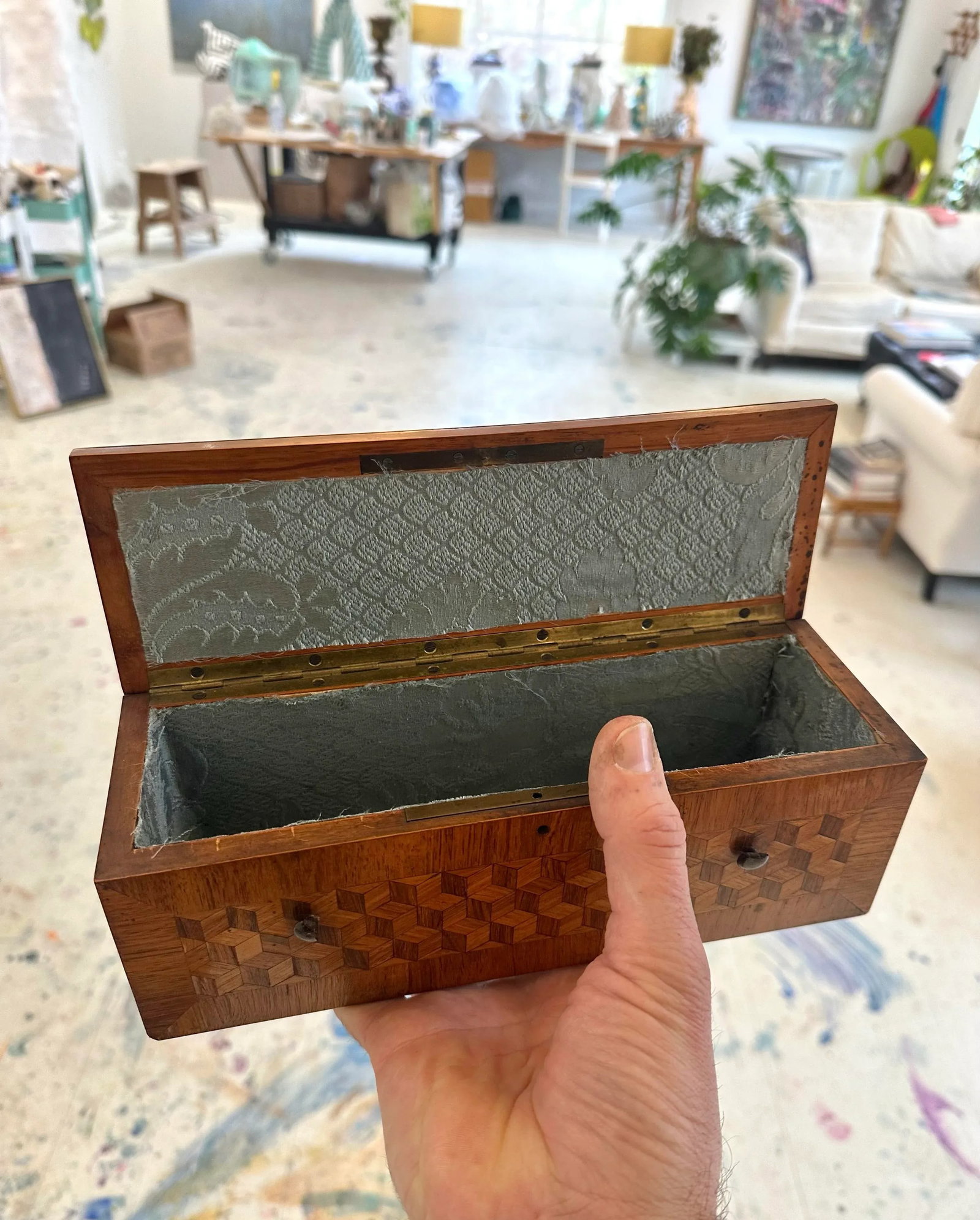 Trompe l'Oeil Marquetry Lidded Box - 7