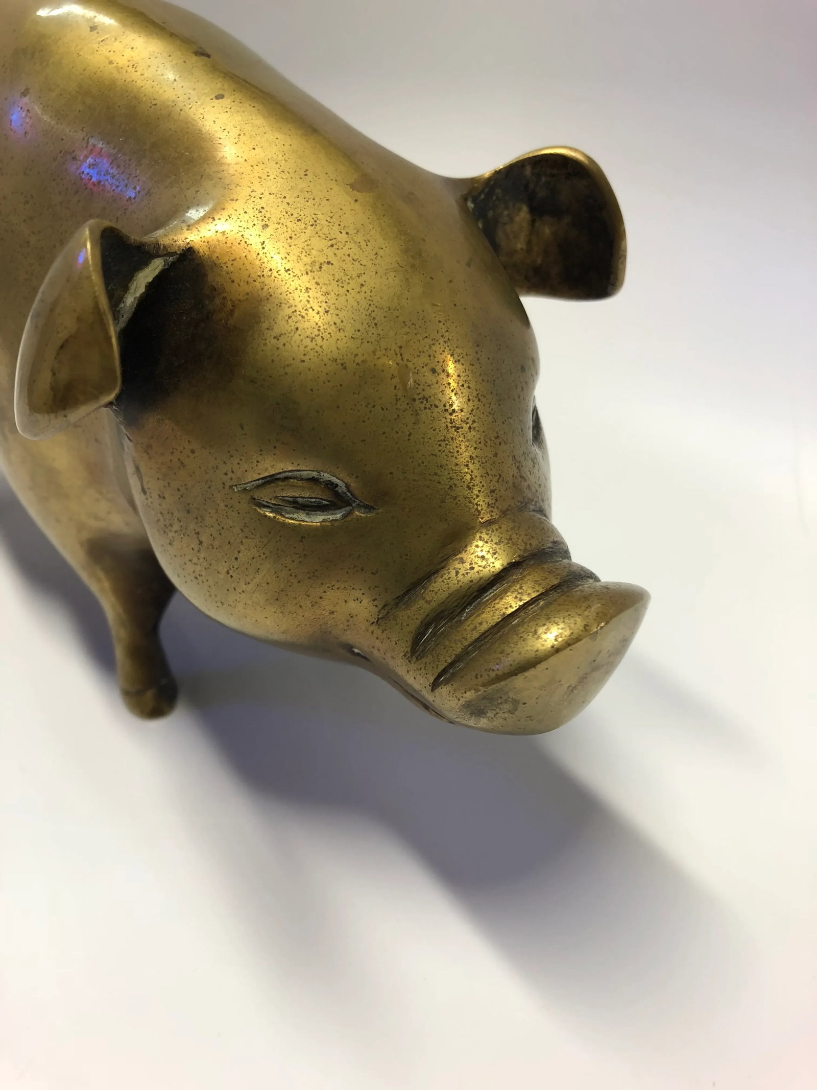 Mid Century Brass Piggy Bank - 4