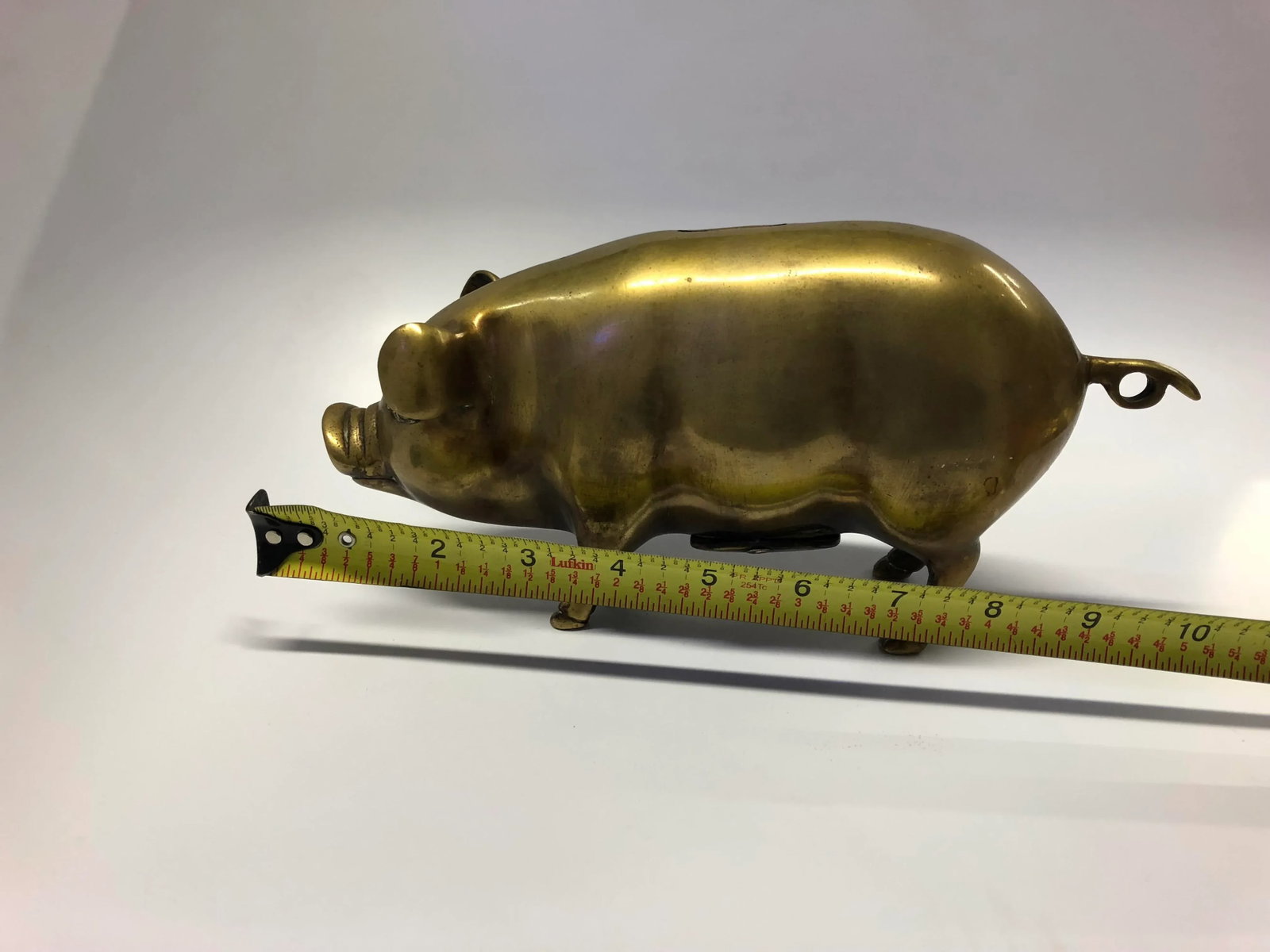 Mid Century Brass Piggy Bank - 8