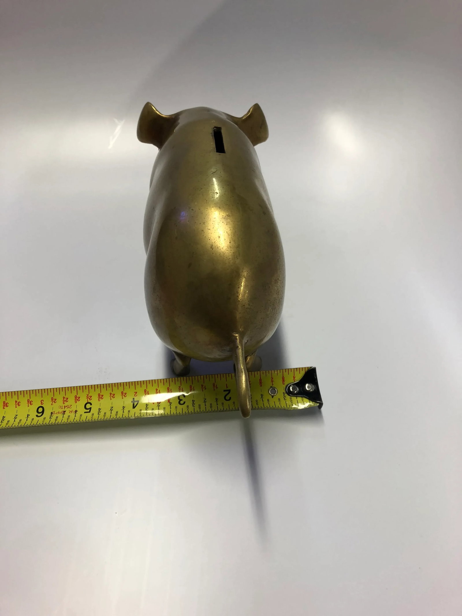 Mid Century Brass Piggy Bank - 9