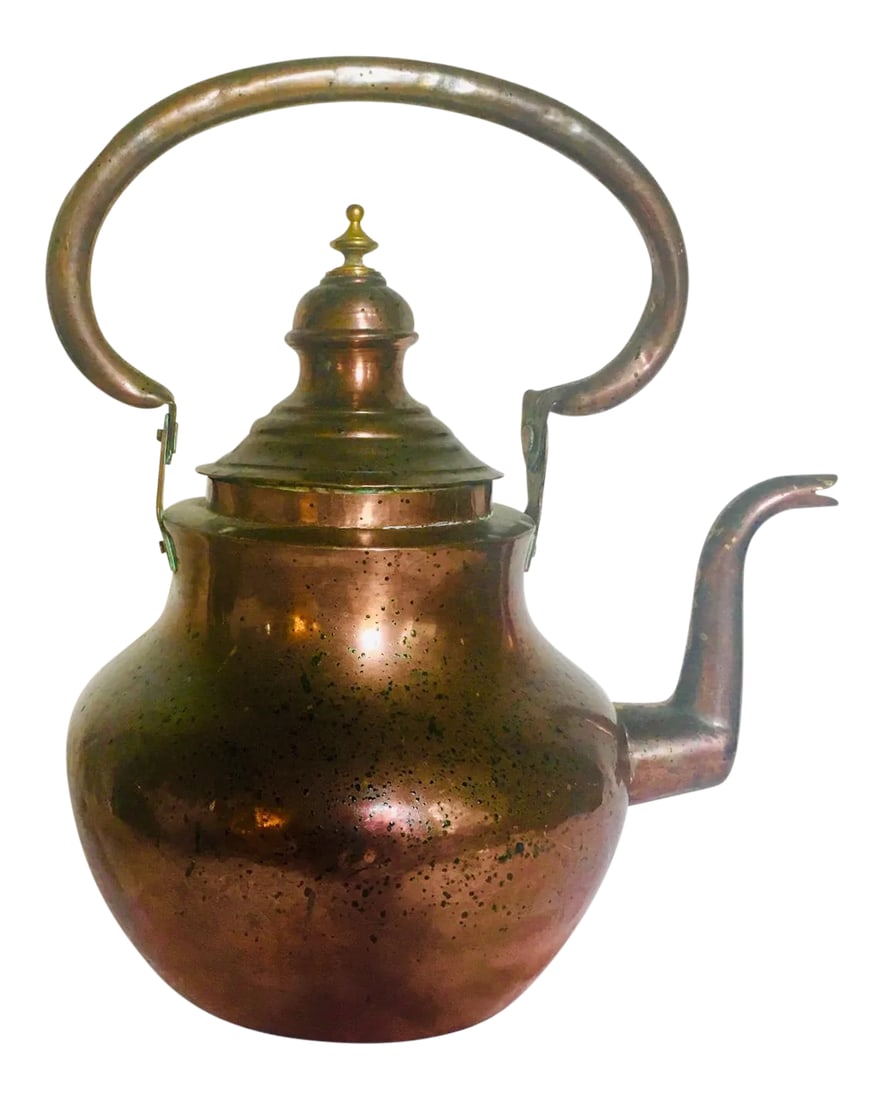 Antique Copper and Brass Tea Kettle (1 of 10)