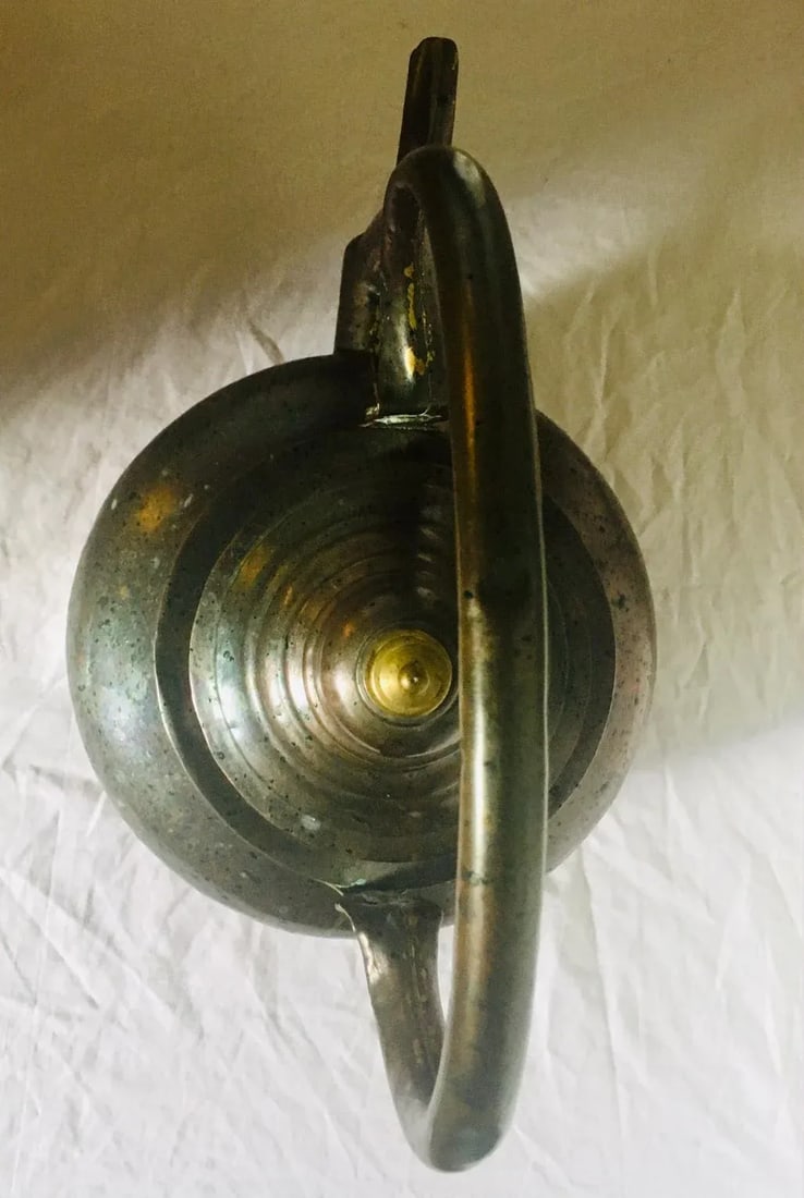 Antique Copper and Brass Tea Kettle - 7