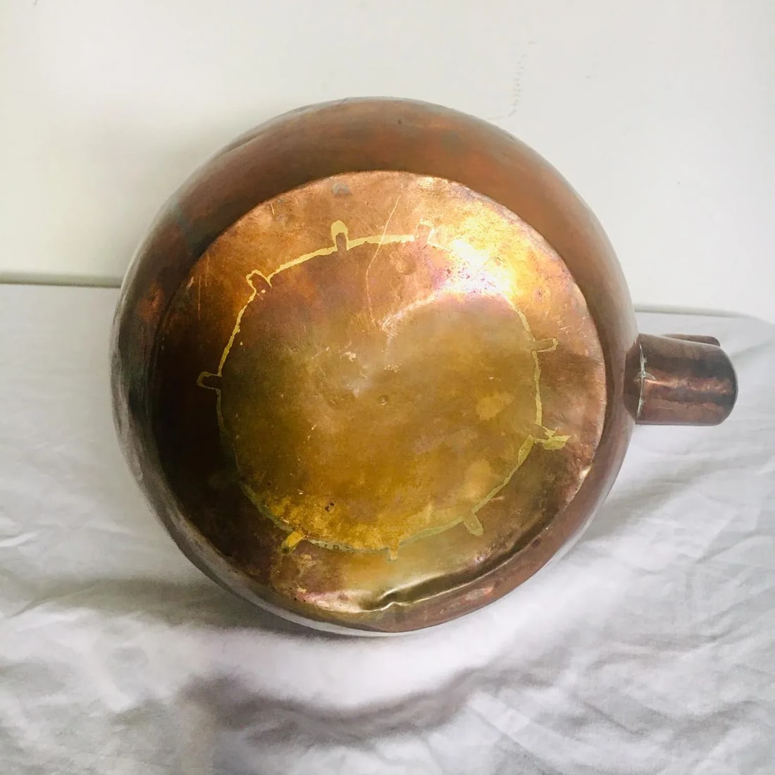 Antique Copper and Brass Tea Kettle - 8