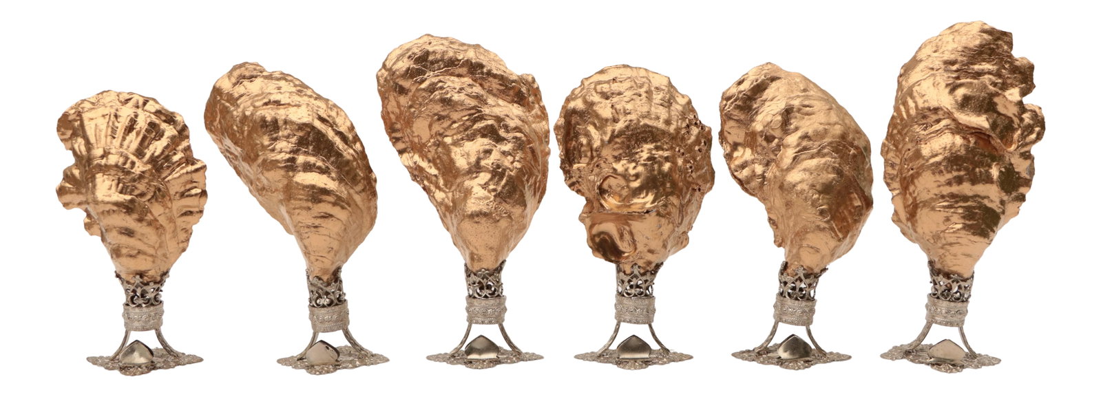 Golden Oyster Shell Place Card Holders, Set of 6 (1 of 7)
