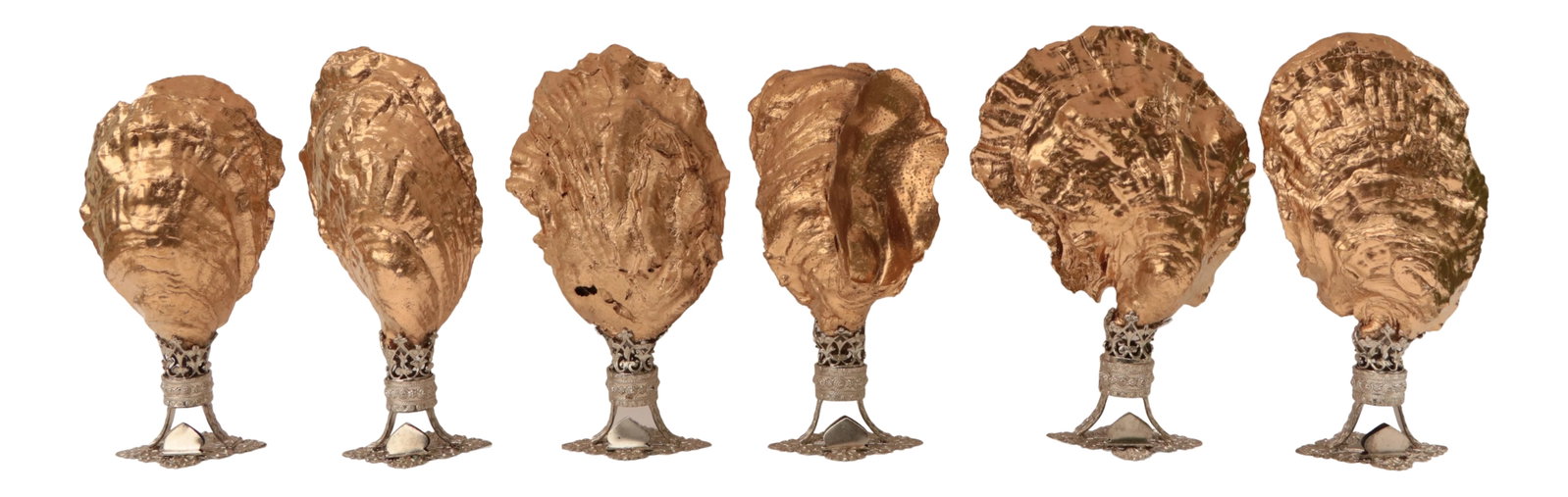 Golden Oyster Shell Place Card Holders, Set of 6 (1 of 7)