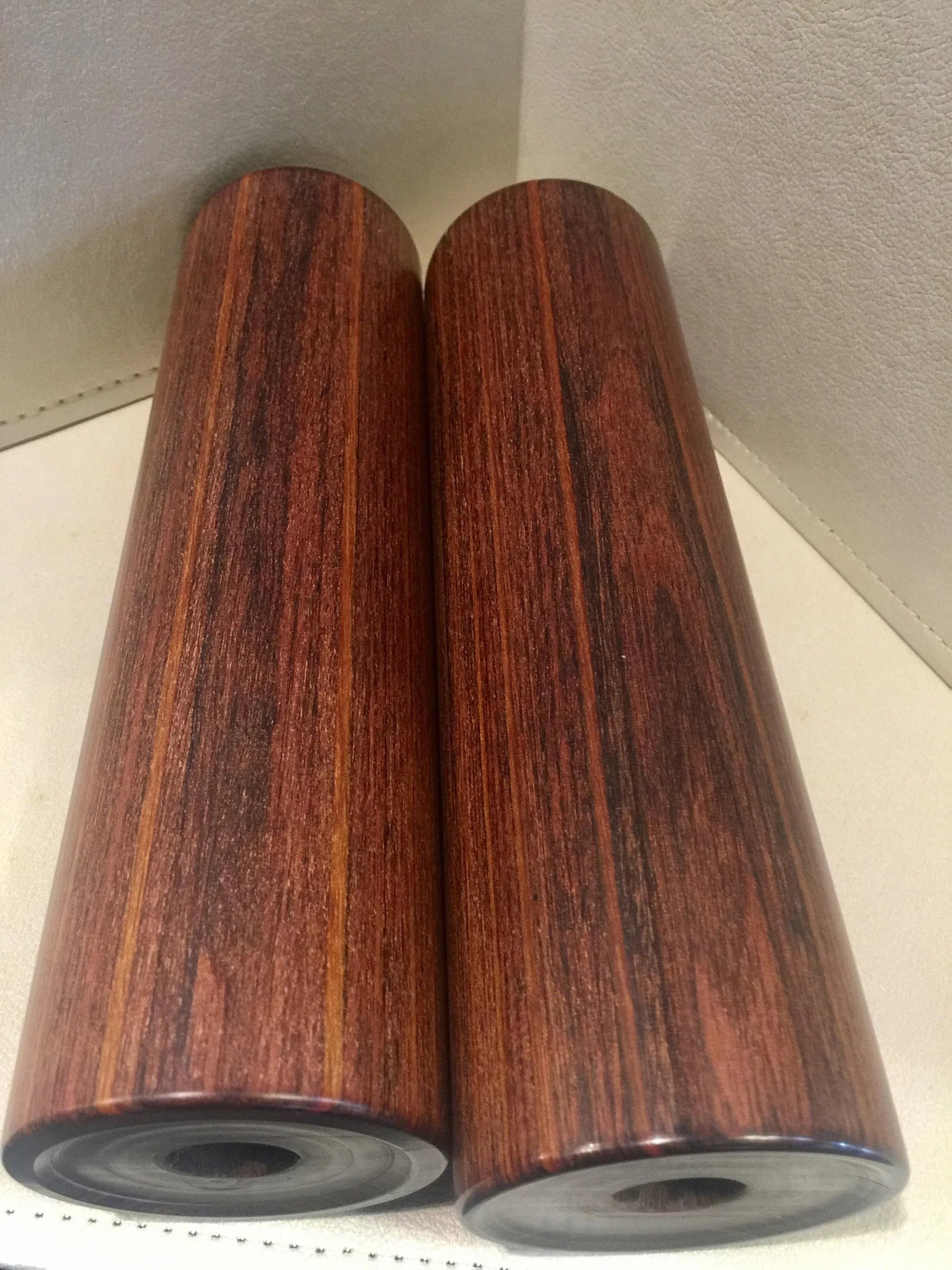 1960s Danish Modern Cylindrical Afromosia Candlesticks - a Pair - 6