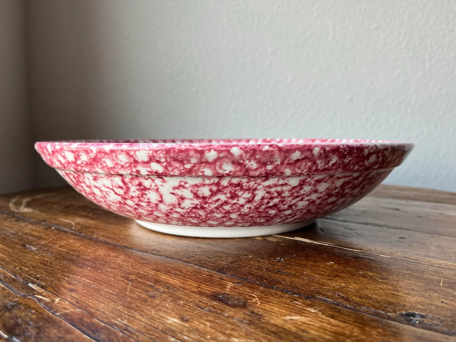 1980s Red Spongeware by Roma Inc Brooklyn Ny Pasta Serving Bowl, Italian Pottery - 6