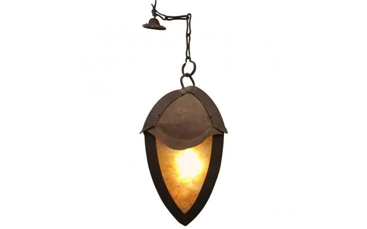 1940s Arts and Crafts Gothic Wrought Iron Lantern - 7
