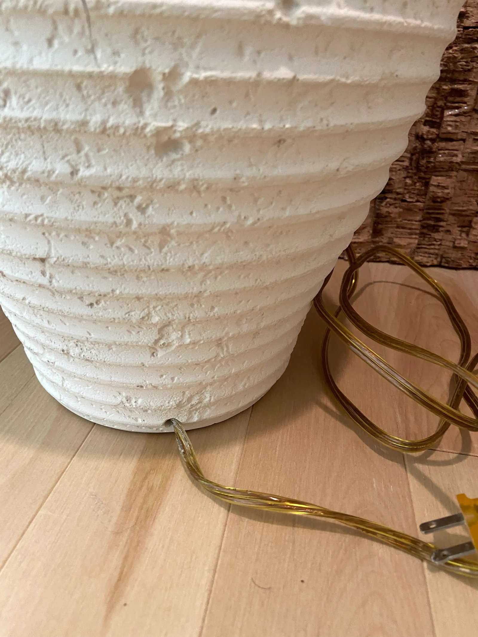 Pair of 1980's Neutral Organic Texture Lamps - 10