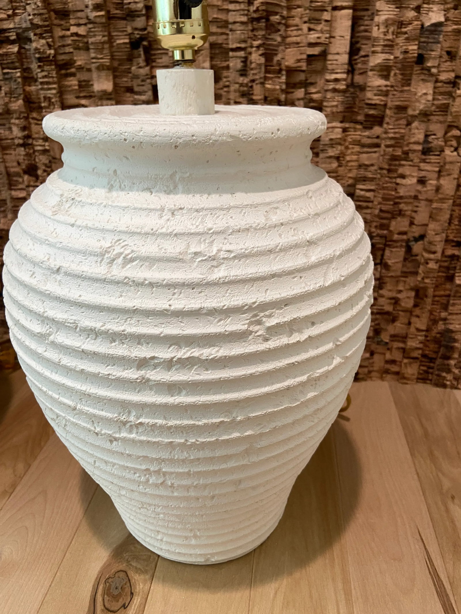 Pair of 1980's Neutral Organic Texture Lamps - 4
