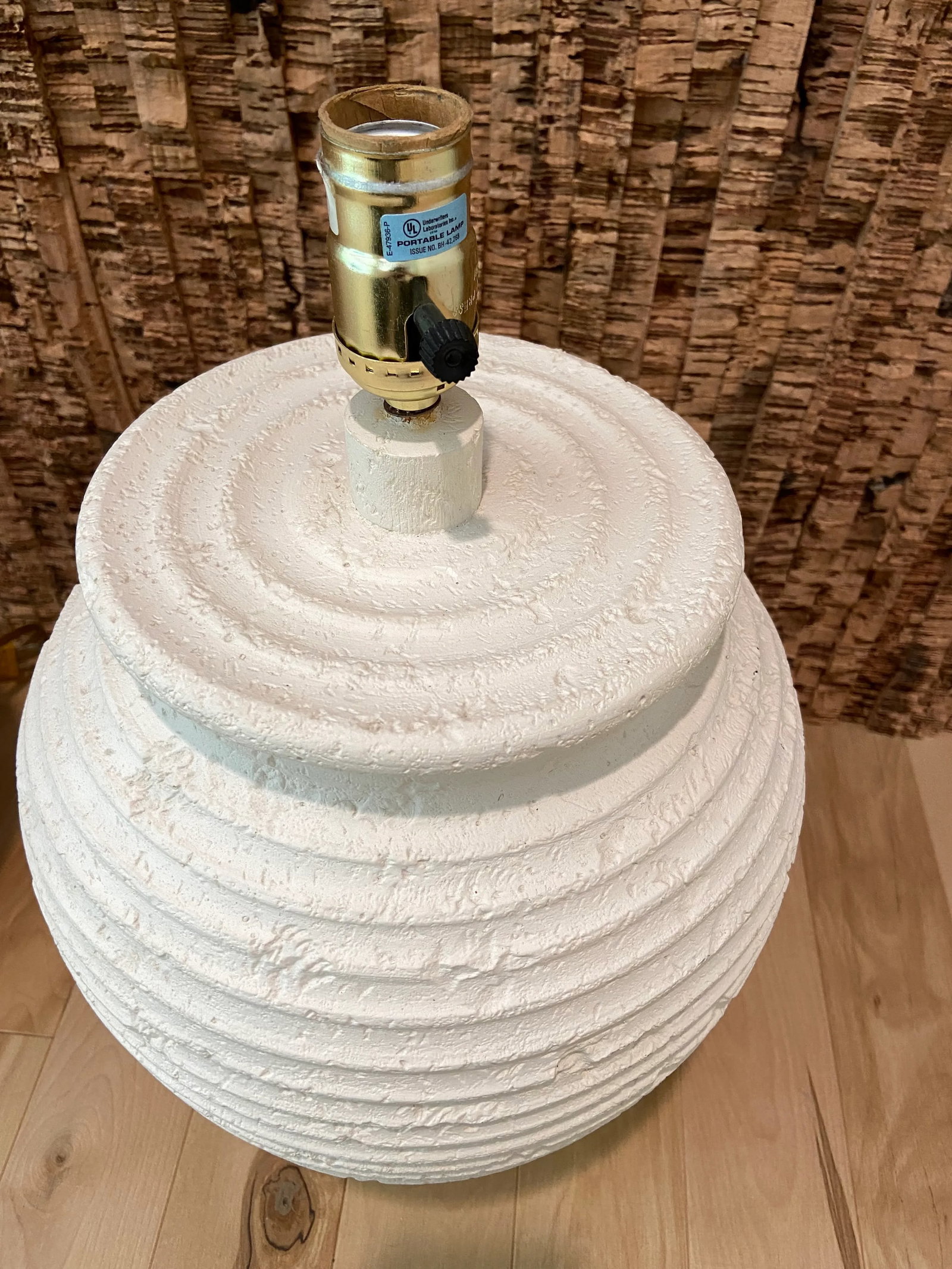Pair of 1980's Neutral Organic Texture Lamps - 5