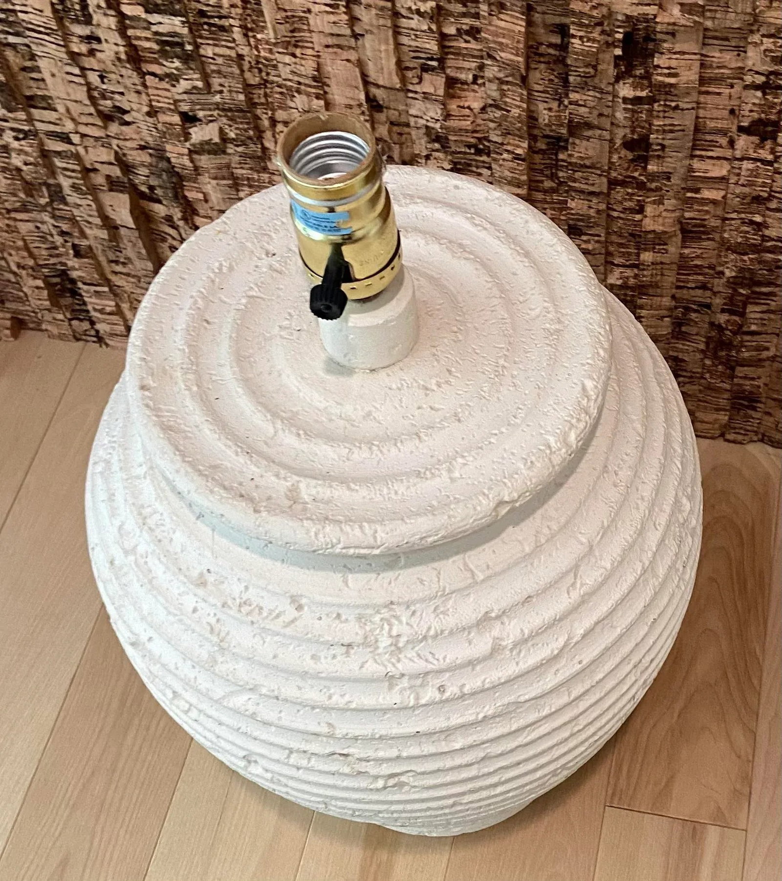 Pair of 1980's Neutral Organic Texture Lamps - 8