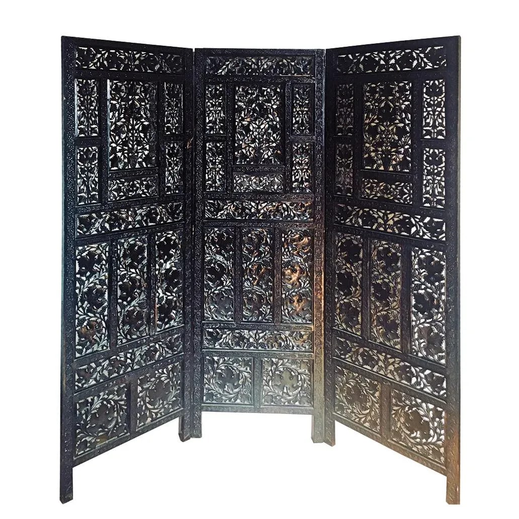 Aesthetic Movement Style Ebonized Tri-Panel Folding Screen - 10