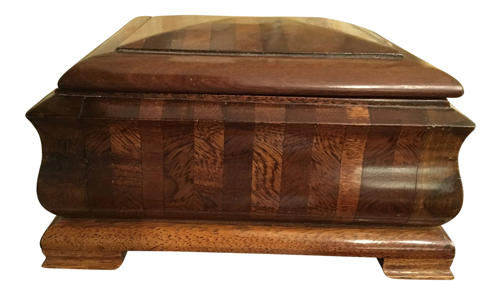Vintage Wooden Marquetry Humidor Tobacco Tobacciana (1 of 13)