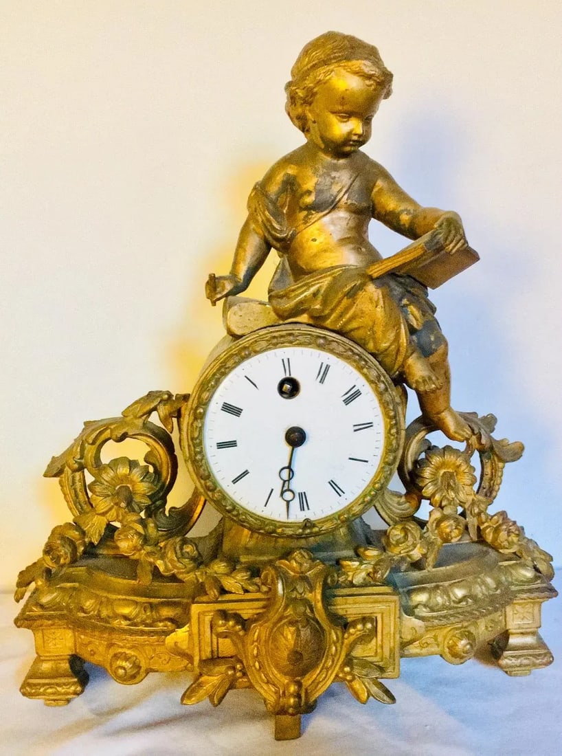 Victorian Ormolu Mantel Clock - 7