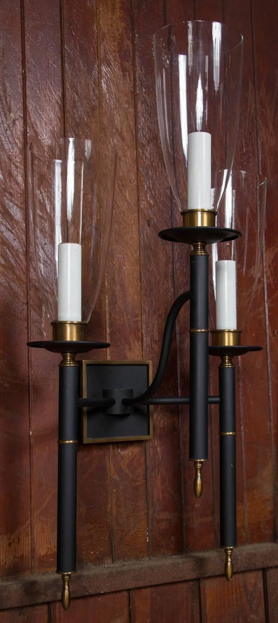 Triple Hurricane Sconces - a Pair - 5