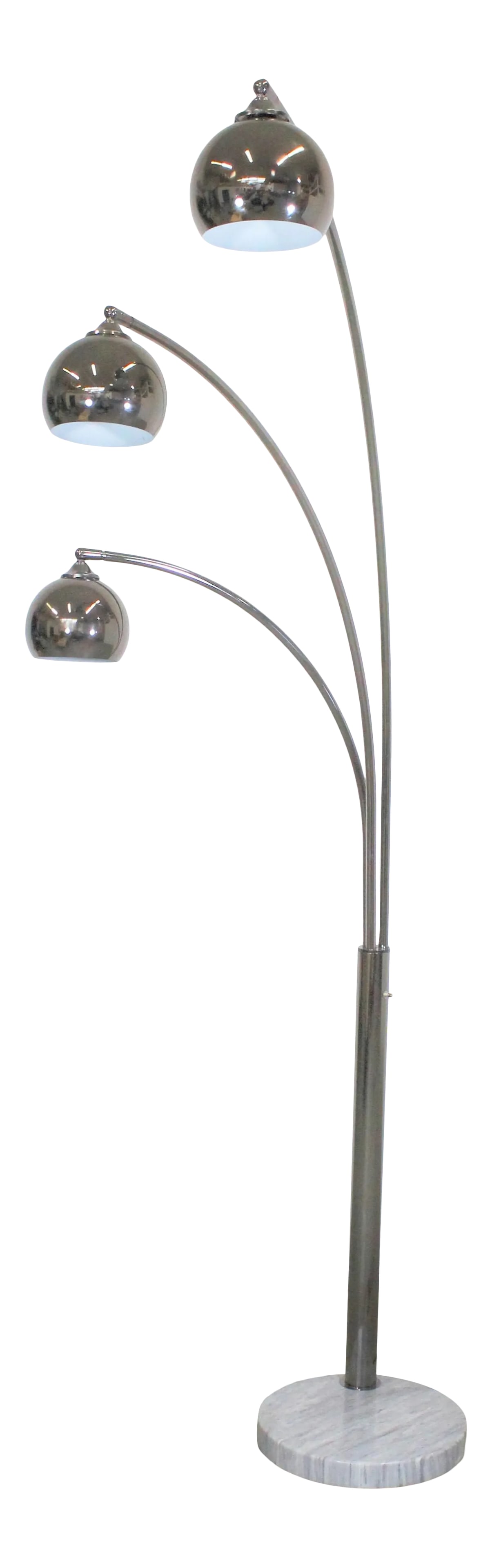 Mid-Century Modern Italian Chrome & Marble Guzzini Style 3-Way Arc Floor Lamp (1 of 11)