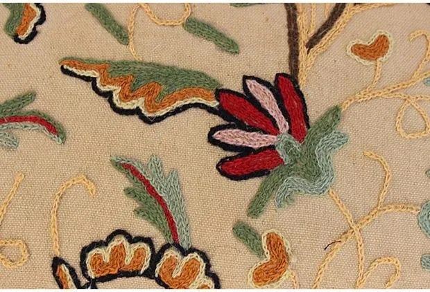 English Crewelwork Floral Pillows - A Pair - 7