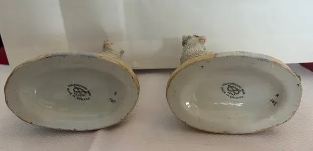 Antique Staffordshire Pair of Pastoral Sheep Spill Vases - 2