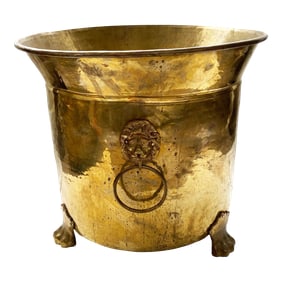 Vintage Brass Lion Head Bucket
