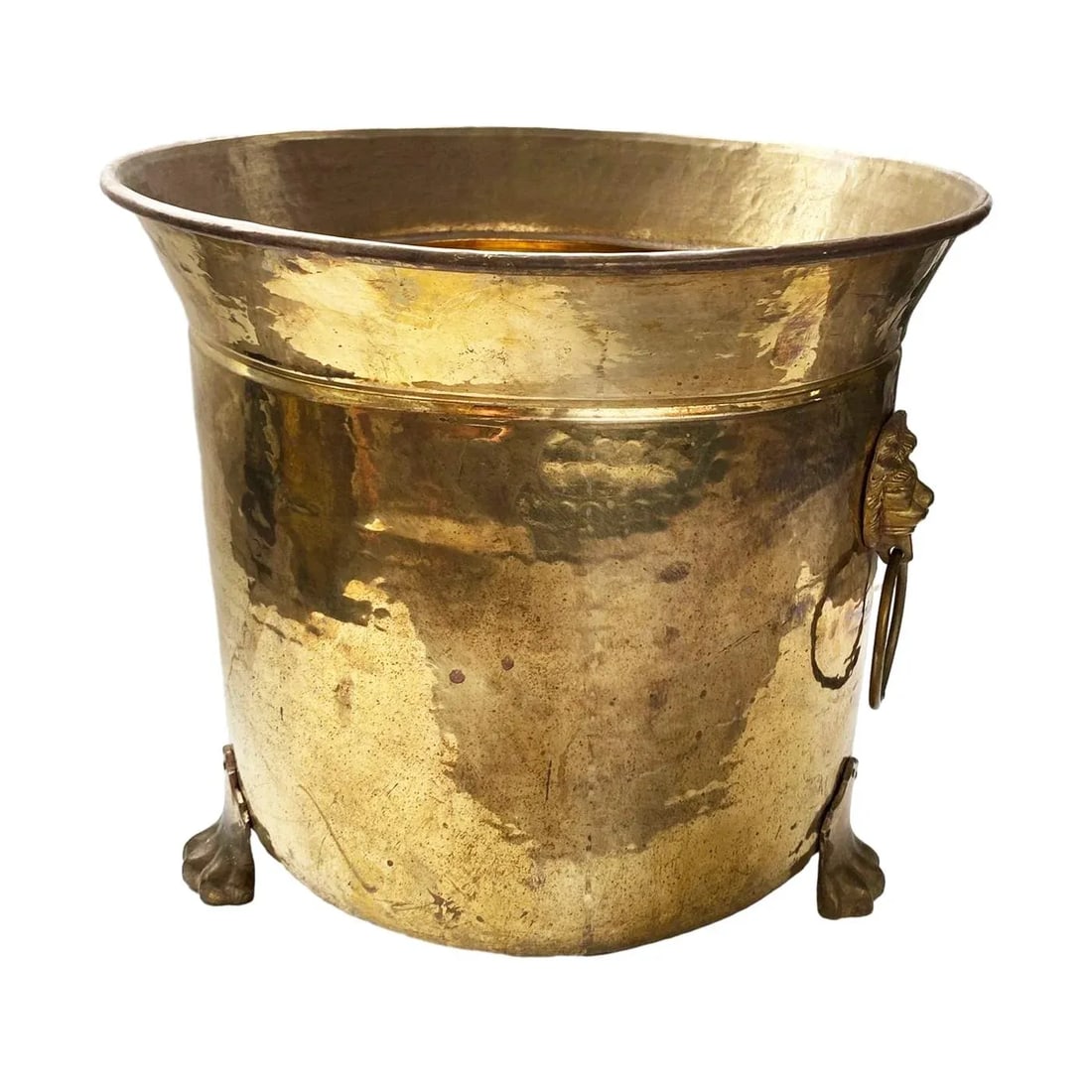 Vintage Brass Lion Head Bucket - 3