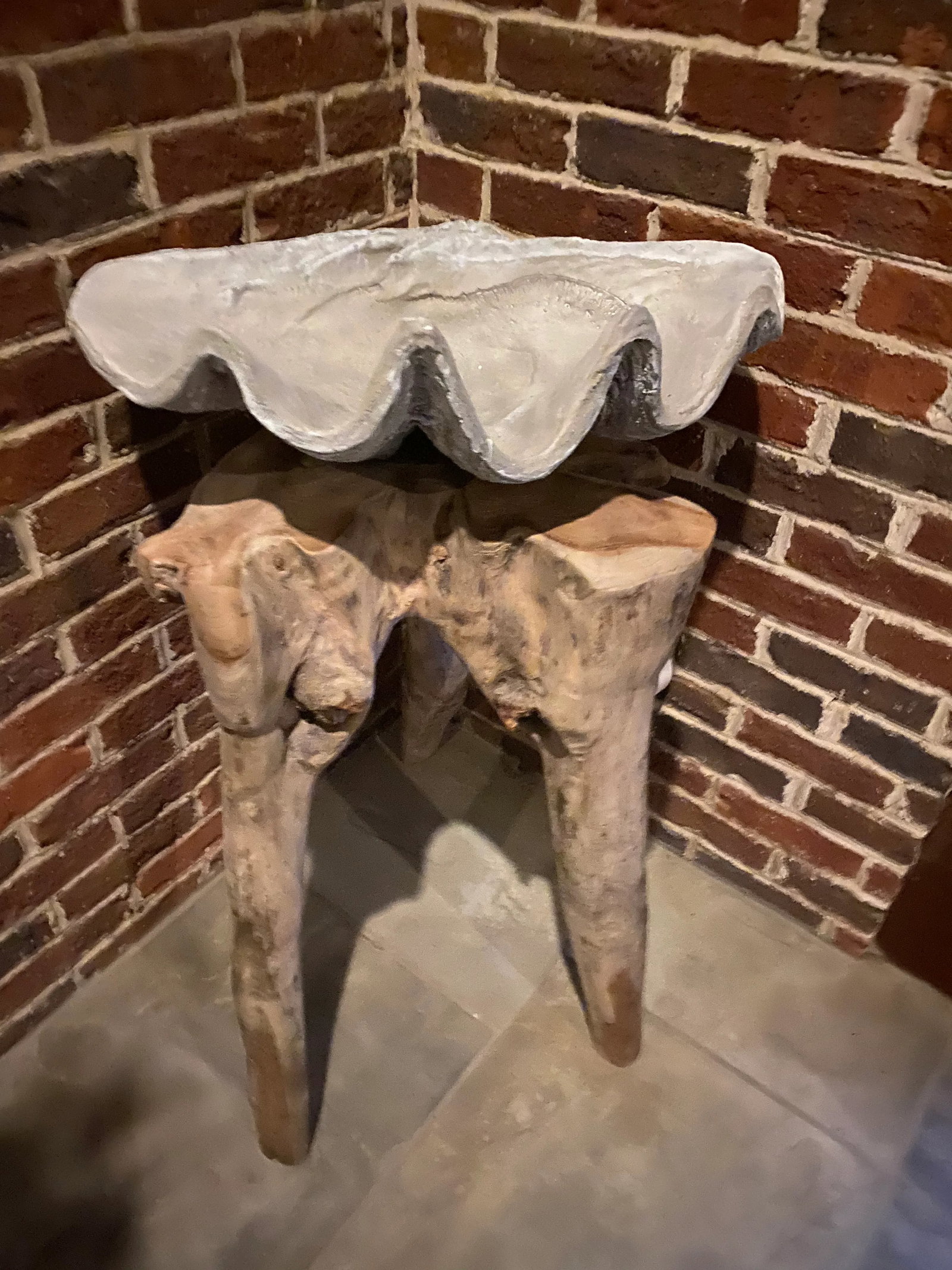 Large Grey Resin Clam Shell - 6
