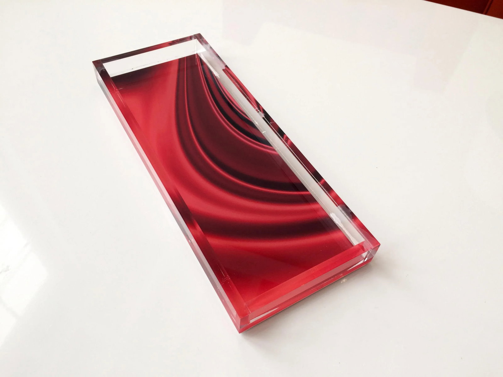 Lucite Red Drapery Tray - 3