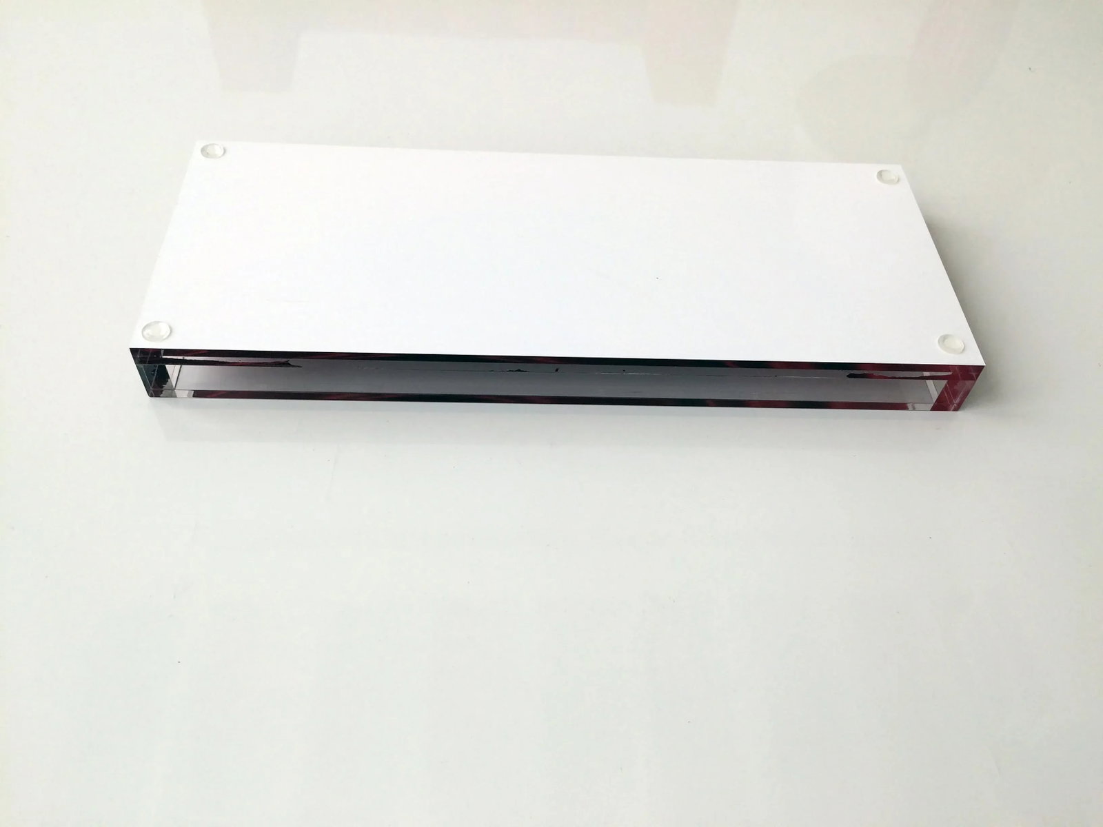 Lucite Red Drapery Tray - 4