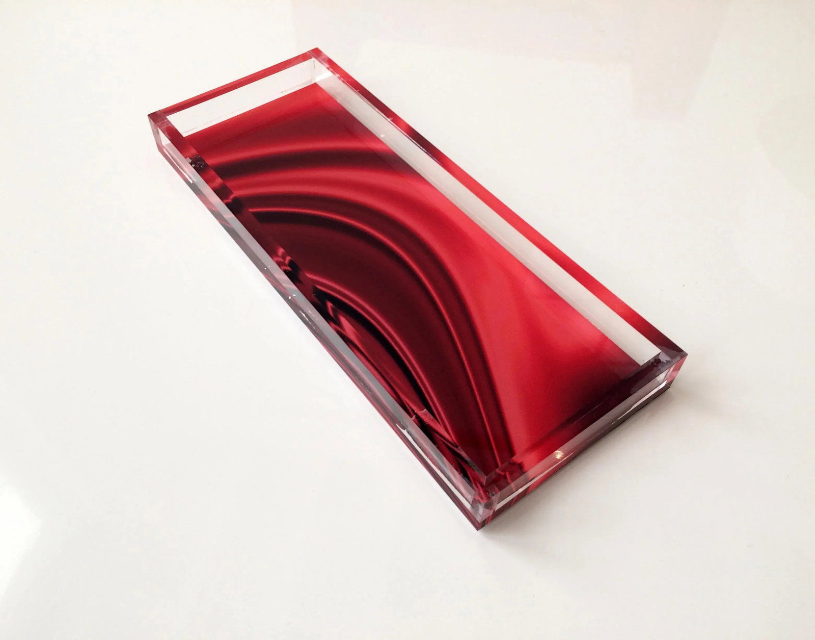 Lucite Red Drapery Tray - 5