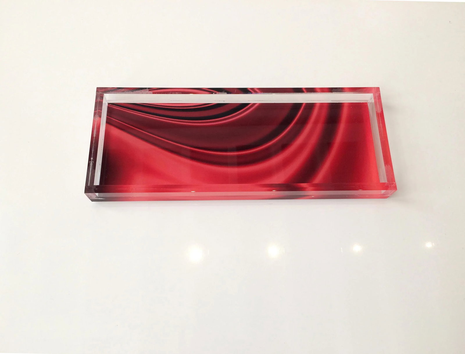 Lucite Red Drapery Tray - 6