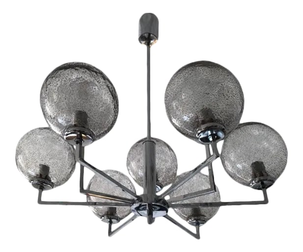 1970s Bended Chrome Chandelier in Style of Gaetano Sciolari (1 of 3)