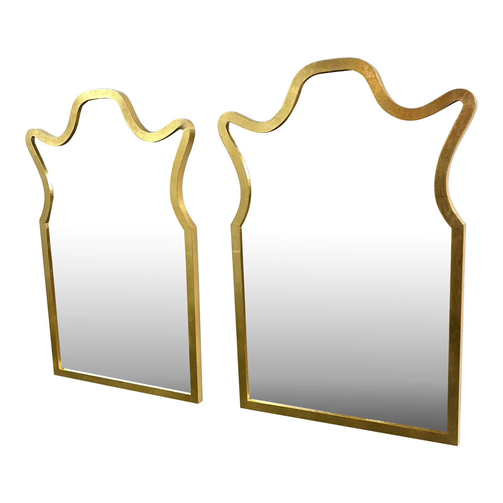 Pair of Gold Leaf Wood Wall Mirrors For Sale (1 of 7)