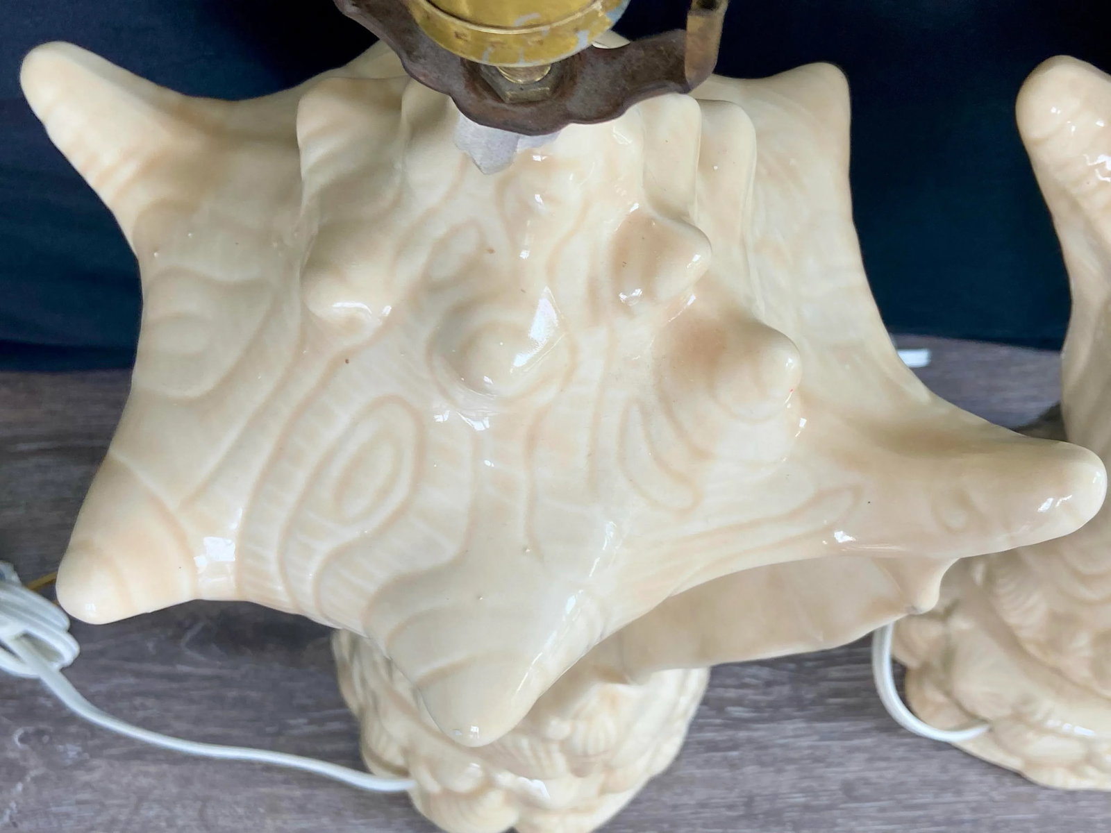 Vintage Conch Seashell Shell Table Lamps - A Pair - 3