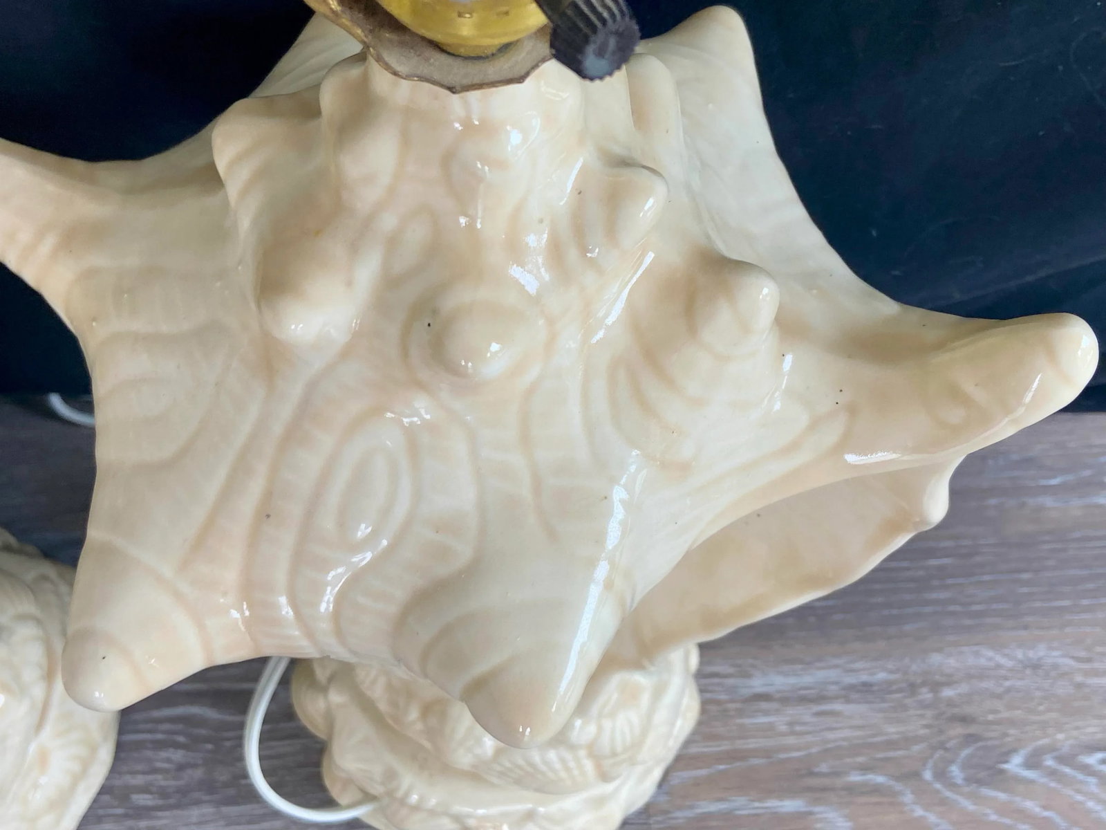 Vintage Conch Seashell Shell Table Lamps - A Pair - 7