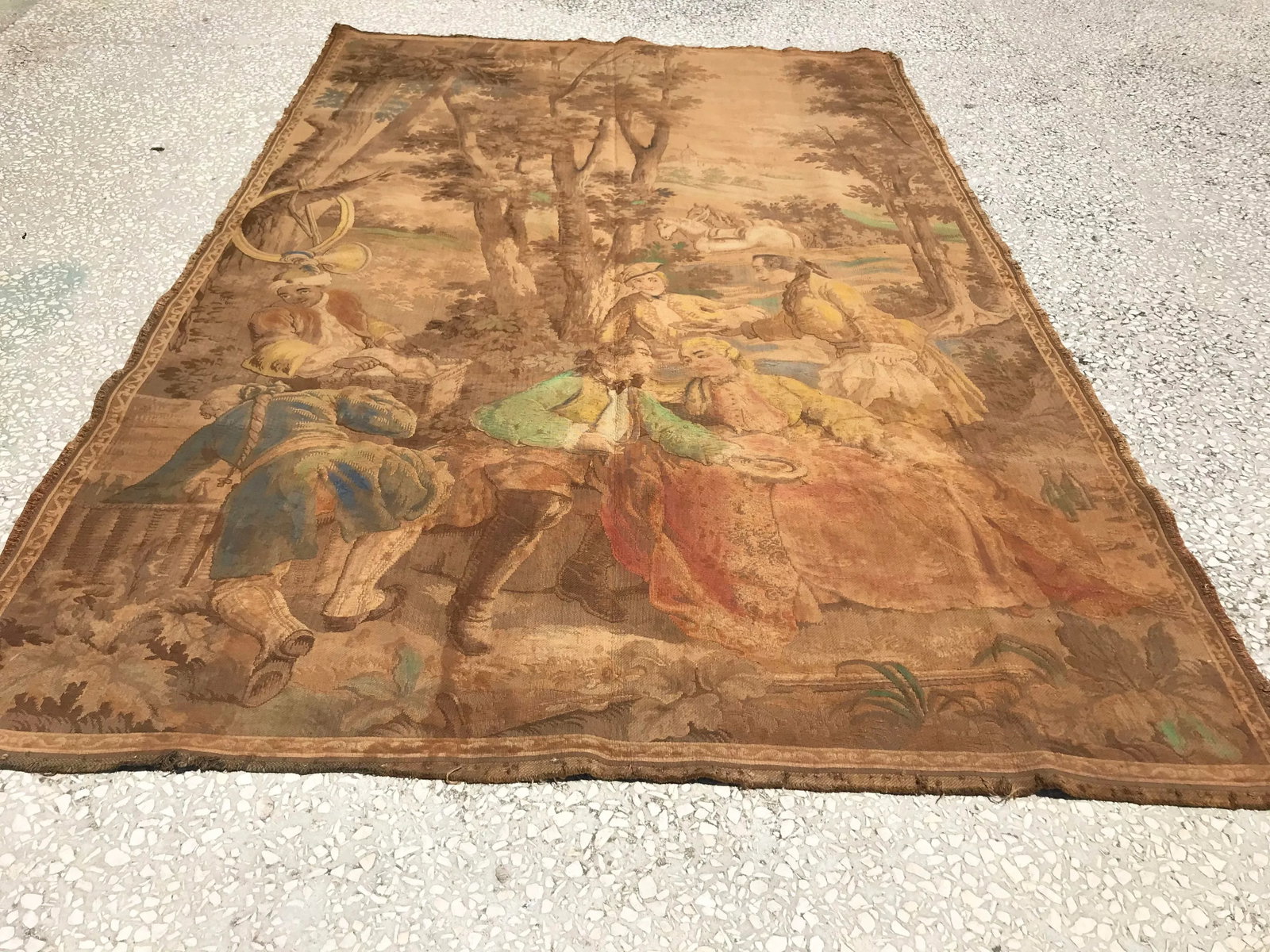 Antique Gobelin Wall Art Tapestry - 4