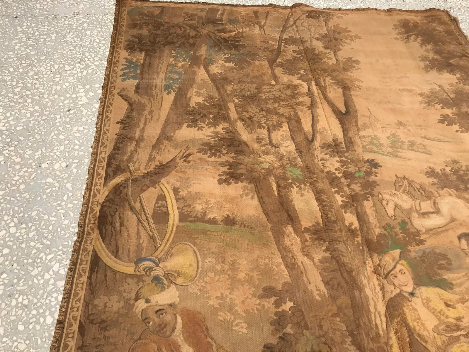 Antique Gobelin Wall Art Tapestry - 5
