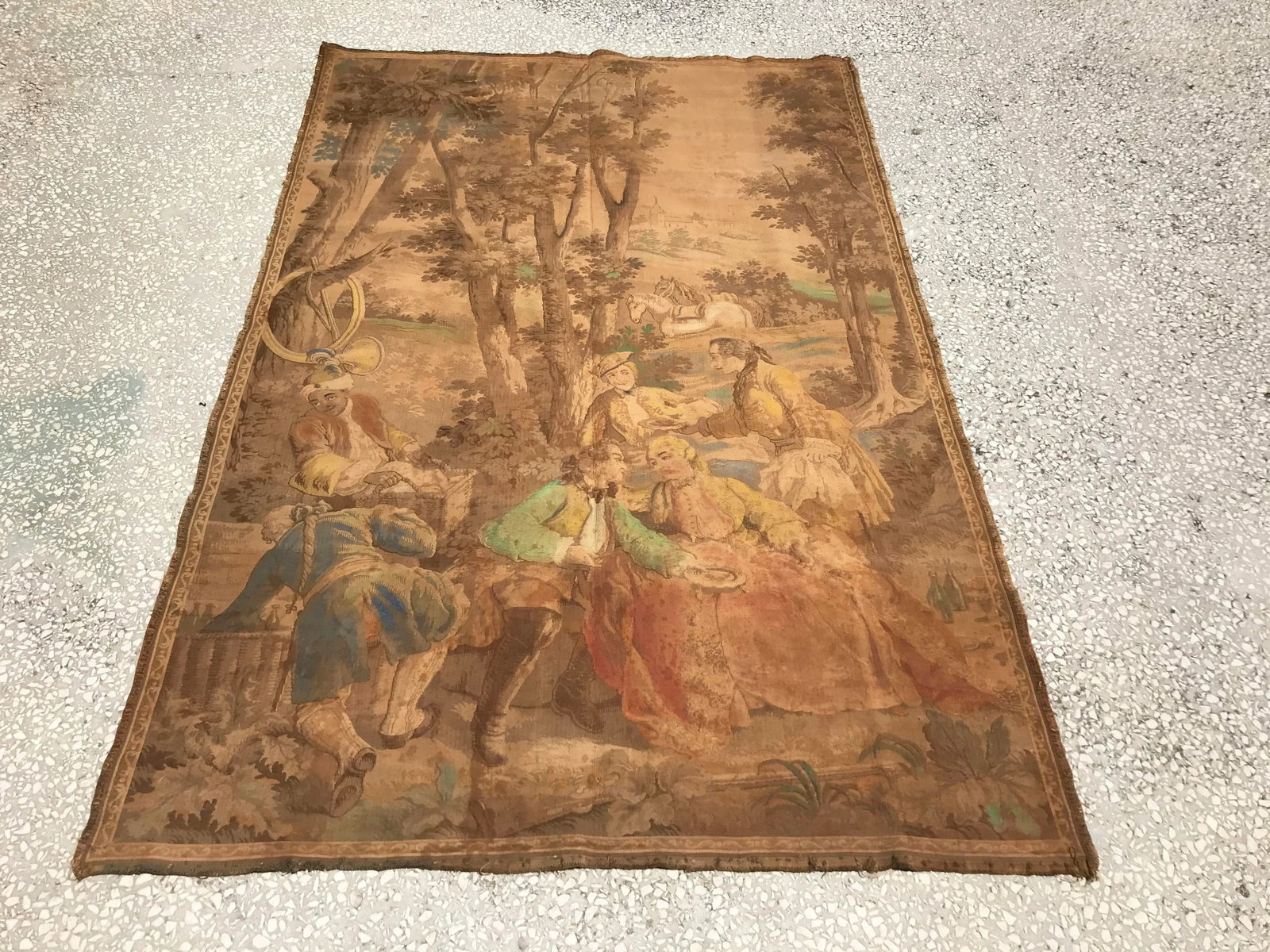 Antique Gobelin Wall Art Tapestry - 8