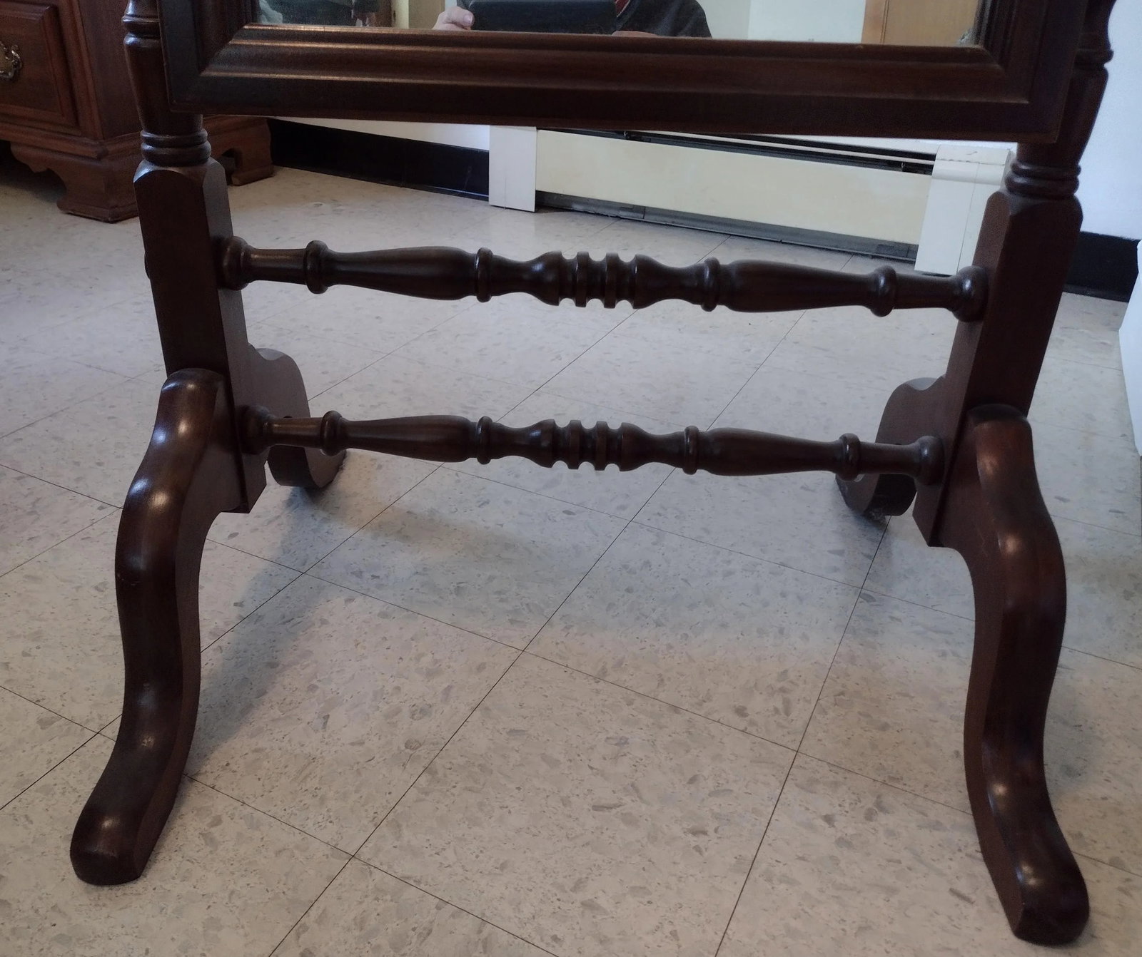 1990s Victorian Style Cherry Cheval Full Length Floor Mirror - 4