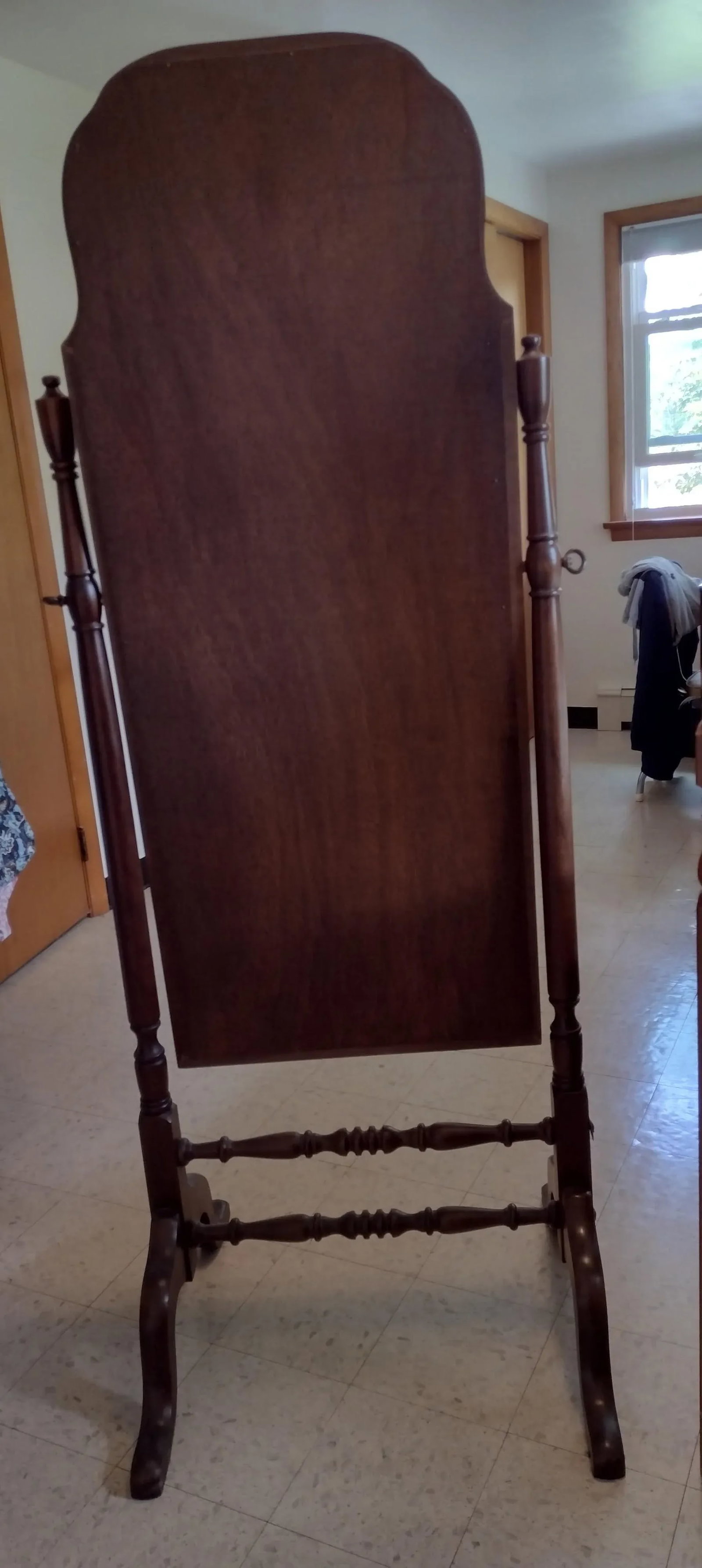 1990s Victorian Style Cherry Cheval Full Length Floor Mirror - 7