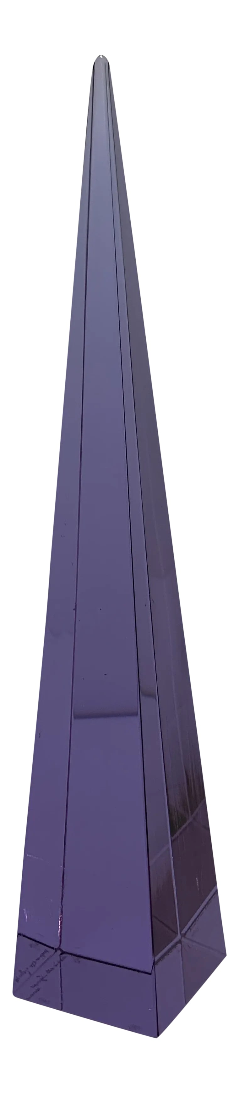 Archimede Seguso Amethyst Murano Glass Obelisk - Italian Glass Art: This stunning amethyst Murano glass obelisk is a brilliant example of Archimede Seguso's mastery in Venetian glassmaking. Made with impeccable clarity and depth of color, this piece adds a