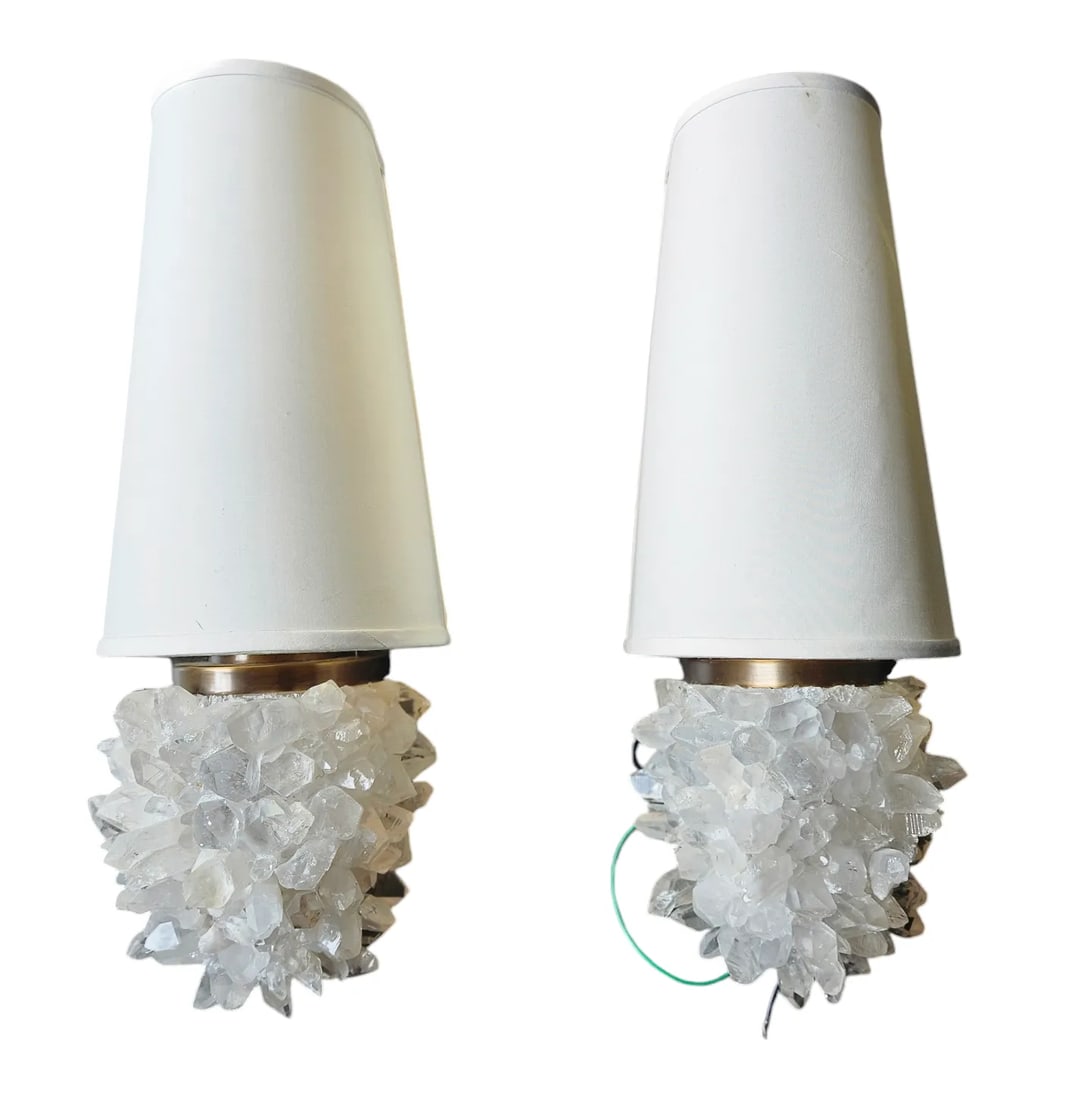 Michael Studios Roclk Quartz Sconces - a Pair - 2