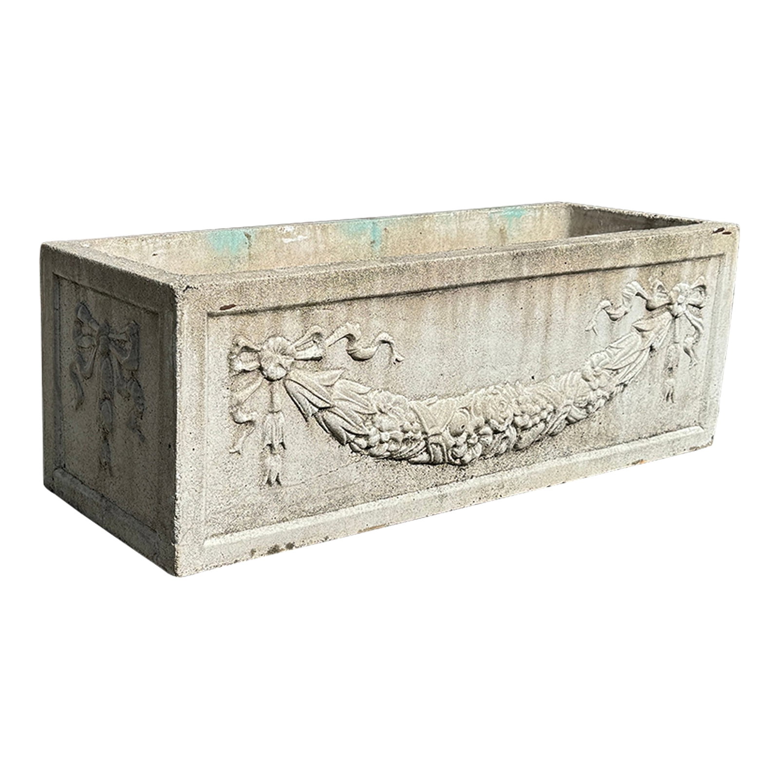 Cast Stone Rectangular Garden Planter, Classical Style (1 of 8)